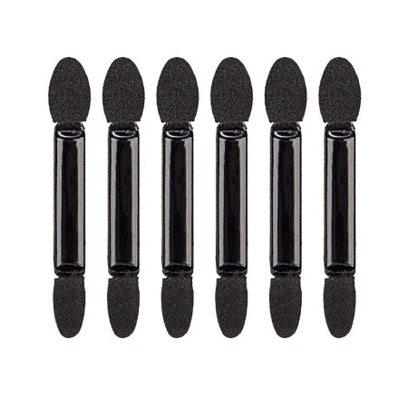 Set 20 de Aplicatoare Machiaj, Cyrax, 2 Capete, 6.2 cm, din Poliuretan si Burete, Negru