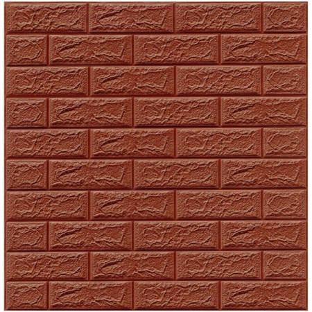 Set 10 Placi Tapet 3D,  35 x 38 cm, Grosime 3 mm, din Polietilena, Model Caramida, Suprafata acoperita 1.33 mp, Maro