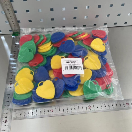 Set 4 Greutati pentru Baloanele cu Heliu, Cyrax, 32 grame, 8 grame Fiecare, Plastic, Forma Inima, Multicolor