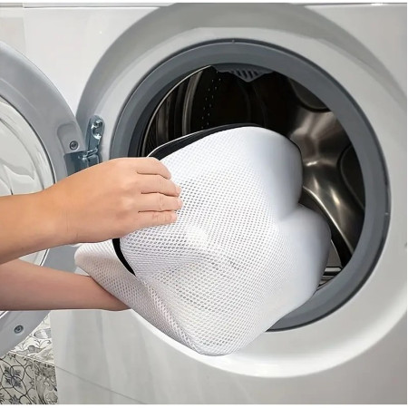 Sac pentru spalare si uscare incaltaminte  compatibil cu masina de spalat, material rezistent, 42 x 24 x 24 cm, alb