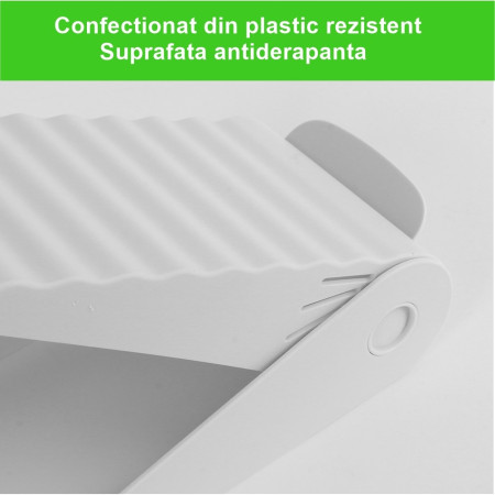 Suport pentru Pantofi,  cu Două Straturi, Organizator, Antiderapant și Durabil, Inălțime Reglabilă, 25.5x11x7.5 cm, Alb, 150 g