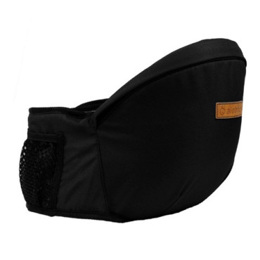 Port-Bebe Ergonomic Ajustabil cu Scaun, 3 Pozitii, Bumbac Respirabil, pentru Copii 0-3 Ani, 20 kg Maxim, 25 x 22 x 18 cm, Negru