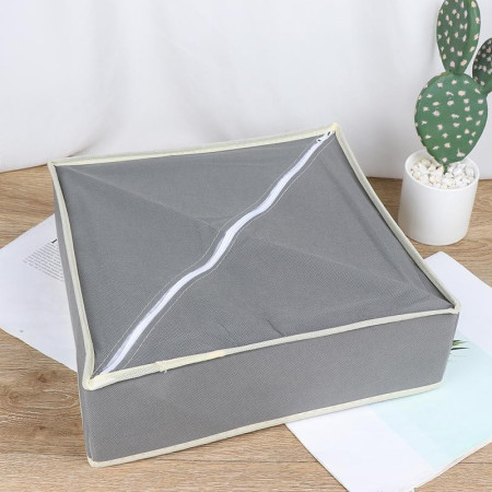 Cutie De Depozitare,  Pentru Lenjerie, Sosete Si Sutiene, Material Textil, 24 Compartimente, 32 x 32 x 10 cm, Culoare Gri