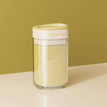 Cana Multifunctionala pentru Voiaj,  cu Functii de Depozitare si Suport Articole Igiena Dentara, 13 x 6.8 x 6 cm, Galben