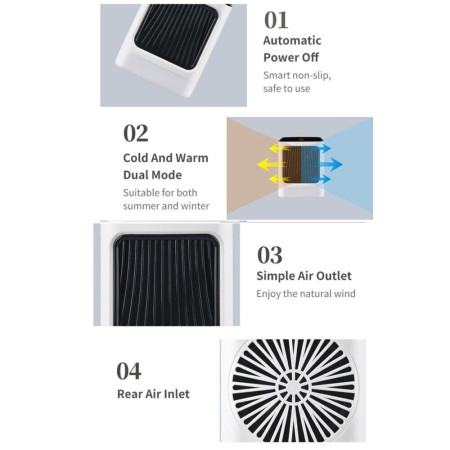 Mini incalzitor portabil  afisaj digital, sincronizare inteligenta, lumina de noapte colorata