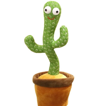 Jucarie Cactus Dansator Cyrax, Canta, Danseaza, Imita, Distractiv, Verde, 37cm