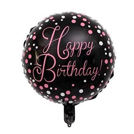 Balon din Folie Metalizata, Cyrax, Figurine, Model 2, Happy Birthday, Tematica Aniversare, 45 cm, Ambalaj Individual, Pai Inclus, Umflare cu Aer sau Heliu, Multicolor