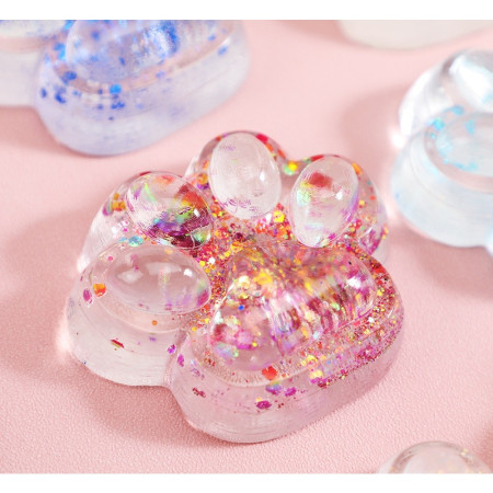 Jucarie Antistres Squishy, Cyrax, Labuta de Pisica Pufoasa, cu Revenire Lenta, 7 x 6.5 cm, Model 270532, Multicolor