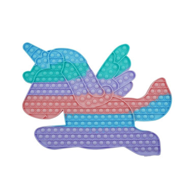 Jucarie antistres din silicon Cyrax, Pop it Now and Flip It ,Unicorn cu aripi ,Curcubeu