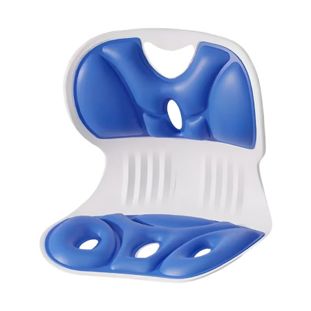 Suport pentru Scaun, Cyrax, pentru Corectarea Posturii, Portabil, Ergonomic, Ameliorare Durere, Respirabil, 32x29x28 cm, Marime S, Albastru