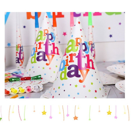 Set 6 Coifuri pentru Petrecere, Cyrax, Colectia Happy Birthday, Multicolor
