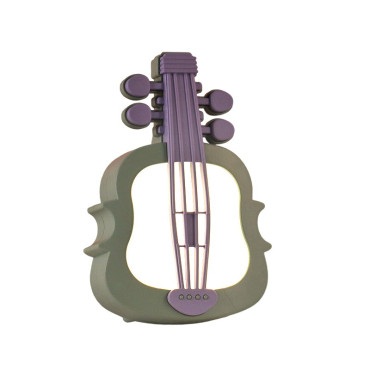 Lampa de Veghe,  cu Protectie pentru Ochi, Model Violina, Lumina Calda, Incarcare USB, ABS, 14.3x5x9.9 cm, Verde/ Mov