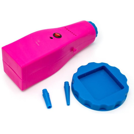Cyrax Pompa Electrica Pentru Umflat Baloane, din Plastic, cu Acumulator, Autonomie 3-4h, Portabila, Roz