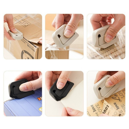 Cutter Portabil, Cyrax, din ABS, Magnetic, Lama Ceramica, Autoretractabila, Universal, Negru