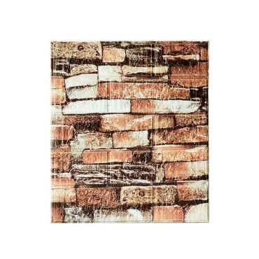 Set 10 Placi Tapet 3D,  35 x 38 cm, Grosime 3 mm, din Polietilena, Model Caramida, Suprafata acoperita 1.33 mp, Piatra Maro