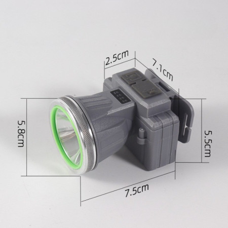 Lanterna LED de Montat pe Cap,  cu Raza Lunga de Zoom, Reincarcabila USB, Far Telescopic, Rezistent la Apa, Reglabil, pentru Pescuit in Aer Liber, Camping, Lumina Puternica, Lanterna, 7.5x5.8x5.5 cm, Gri