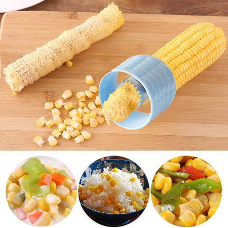 Ustensila pentru Curatare Porumb, Cyrax, Diametru 3.6 cm, din Plastic si Otel Inoxidabil, Albastru