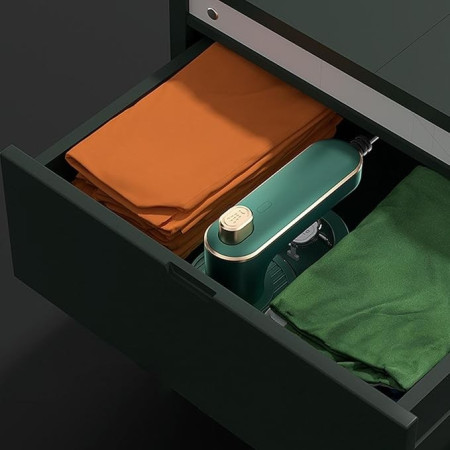 Mini Fier de Calcat,  Pliabil si Portabil, Calcare Verticala/Orizonala, cu Abur, 50 ml, 40W, 10.5 x 12 cm, Verde