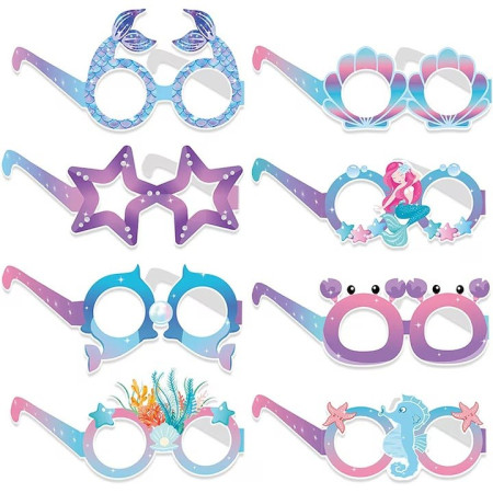 Set 8 Perechi de Ochelari Sirena, Cyrax, Colectia Mermaid, Multicolor