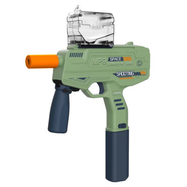 Mitraliera de jucarie electrica Cyrax cu bile de hidrogen de gel, gun bluster, tragere in rafala, varsta peste 6 ani, ochelari de protectie, 5000 de bile incluse, cablu de incarcare, 40.1 x 31.6 cm, Mp9, verde