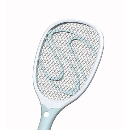 Paleta Electrica pentru Tantari, Muste sau Insecte LED,  Reincarcabila, Incarcare USB, Plastic, Casa si Gradina, Anti-insecte, Alb-Albastru