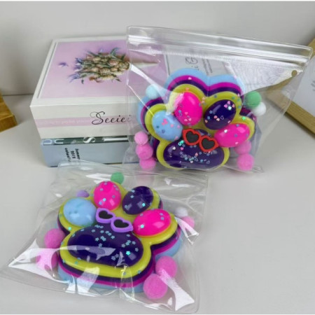 Jucarie Antistres Squishy, Cyrax, cu Revenire Lenta, Squeeze Toys, Model Cat Paw, 12.5x10.5 cm, 220g, +3 Ani, din TPR, Model 5, Multicolor