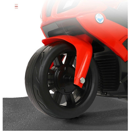 Motocicleta Electrica Cyrax, cu Acumulator, cu Sistem Anti-Rasturnare, Sistem de Lumini si Sunet, 1-4 Ani, 42 x 68 x 36 cm, Rosu