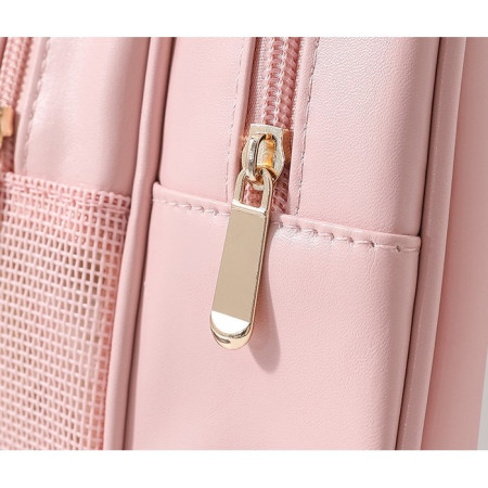 Geanta Cosmetice de Voiaj, Cyrax, Dubla Compartimentare, Impermeabila, Translucida Mata, 35 x 22 x 15 cm, Roz