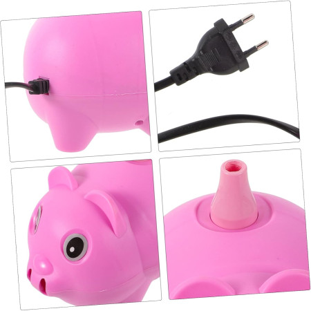 Cyrax Pompa Electrica Pentru Umflat Baloane, 380 W, din Plastic, Model Porc, Roz