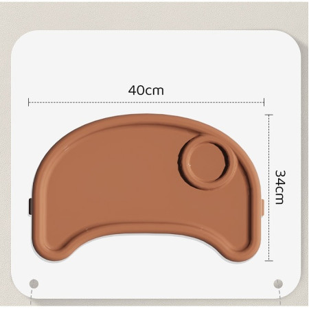 Scaun de masa pentru bebelusi si copii Cyrax, cu roti, telescopic, pliabil, masuta reglabila, suport picioare, scaun invelis piele artificiala, centura siguranta, spatiu depozitare, 97 x 73 x 65 cm, maro
