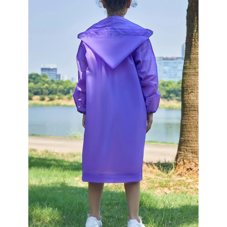 Pelerina de Ploaie,  pentru Copii 100-145 cm, din EVA, Impermeabila, Inchidere cu Capse, Mov