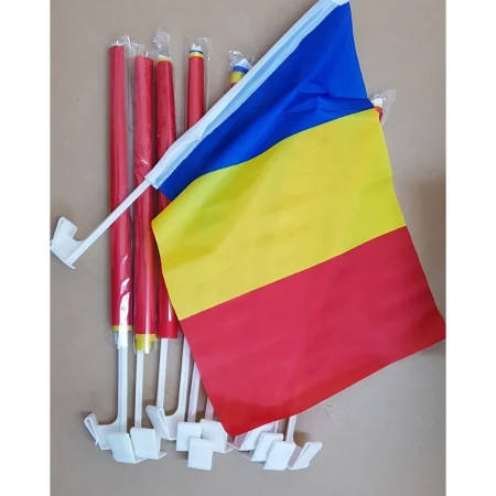 Set 10 Steaguri Tricolor Auto,  45 cm x 30 cm, Stegulet, Drapel
