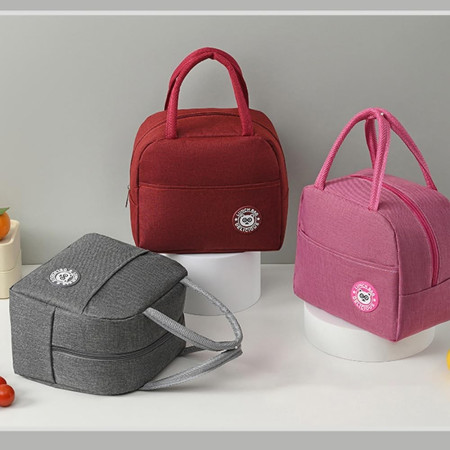 Geanta Termica pentru Pranz, Cyrax, Multifunctionala, Compartimentata, Impermeabila, cu Manere, Buzunar Exterior, 22x14x19 cm, Roz