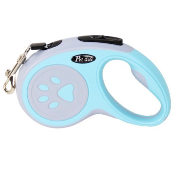 Lesa Automata Retractabila,  pentru Caini, 3m, 20 kg, ABS, Gri/Bleu, 8x12x4 cm