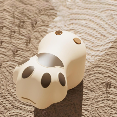 Aparat pentru Curatat Scame, Par Si Praf,  Pentru Diferite Tipuri De Material, Incarcare USB Type-C, Model Labuta de Pisica, 14x7x7.5 cm, Maro