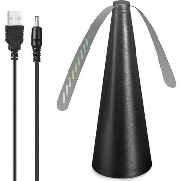 Ventilator Exterior,  Repelent pentru Muste/Tantari, Cablu USB, Slot Baterii, 9 x 9 x 20 cm, Negru