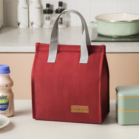 Geanta Termoizolanta Tip Bento Bag Cyrax, Camping Cooler, Aluminiu, 22.5x13x25,5 cm, 3.3 L, Visiniu