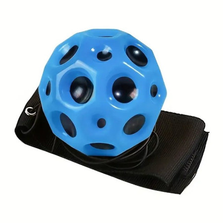 Minge Saltareata Hiperelastica, Cyrax, Space Moon Ball foarte Elastica, Antistress pentru Copii, Diametru 66 mm, Albastru