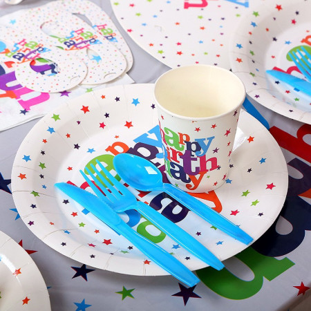 Set 6 Pahare de Carton, Cyrax, Colectia Happy Birthday, 7 x 5 x 8.5 cm, Multicolor