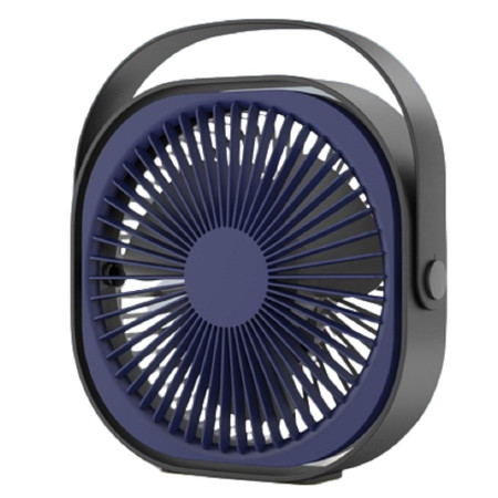Mini ventilator pentru birou cu usb,  rotire 360 grade, 3 viteze, 4000 mA, 13.5 x 12,8, Albastru