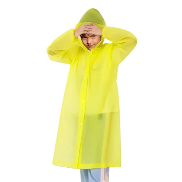 Pelerina de Ploaie,  pentru Copii 100-145 cm, din EVA, Impermeabila, Inchidere cu Capse, Galben