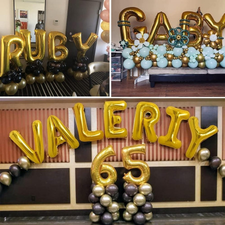 Balon Folie Metalizata Litera A, Cyrax, 80 cm, Umflati cu Heliu sau Aer, Ambalaj Individual, Pai inclus, Auriu