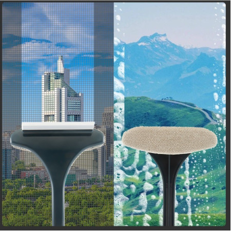 Perie de Spalat si Curatat Geamuri,  pentru Plase si Suprafete Diverse, 46x16x5 cm, Verde Inchis-Alb