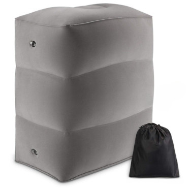Perna Gonflabila Multifunctionala,  pentru Picioare, Cap, 3 Straturi, Inaltime Reglabila, 17.8 x 25.4 x 42.9 cm, Gri Inchis