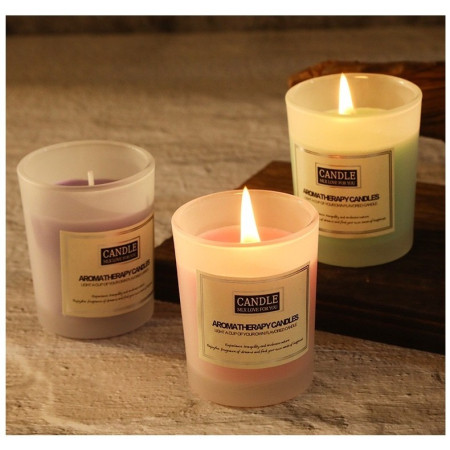 Lumanare Parfumata,  Model Borcan Translucid, 6.2 x 5.2 cm, Aroma de Trandafir, Roz