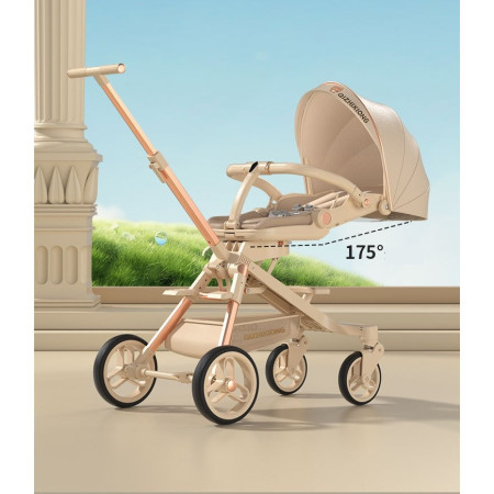 Carucior Sport Cyrax 3in1, 6-36 Luni, Pliabil, Tavita pentru Masa, Pat de Dormit, Centura de Siguranta, Roti 360 Grade, Reversibil, Parasolar, Maner Reglabil, 64 x 35 x 100 cm, Alb