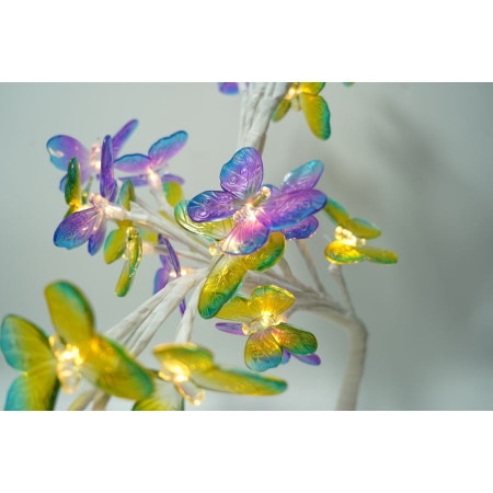 Decoratiune luminoasa,  Tip copac cu fluturi, cu baterii/USB