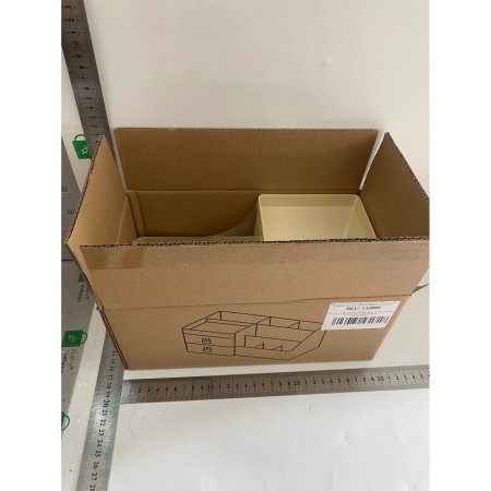 Cutie de Depozitare pentru Birou,  Pentru Makeup, Papetarie, Organizator Cosmetice, 2 Sertare si Compartimente Multiple, Model Iepuras, Plastic, 27.5x15.5x12 cm, Crem