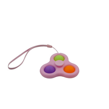 Jucarie senzoriala spinner Cyrax- Fidget Toy, Simple Dimple, 7 cm, Roz/Multicolor