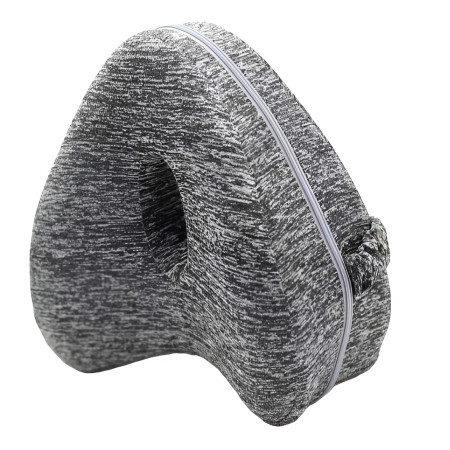 Perna Ortopedica pentru Picioare, Cyrax, Multifunctionala, Confortabilă, in Forma de Inima, Spuma cu Memorie, Curea Anti-cadere, 25x23x13 cm, Gri